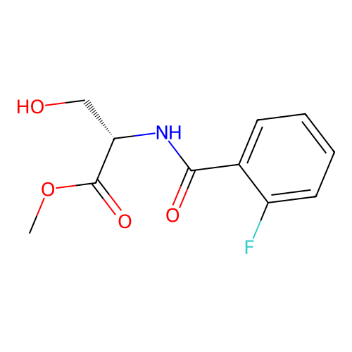 methyl (2S)-2-[(2-fluorobenzoyl)amino]-3-hydroxypropanoate structure