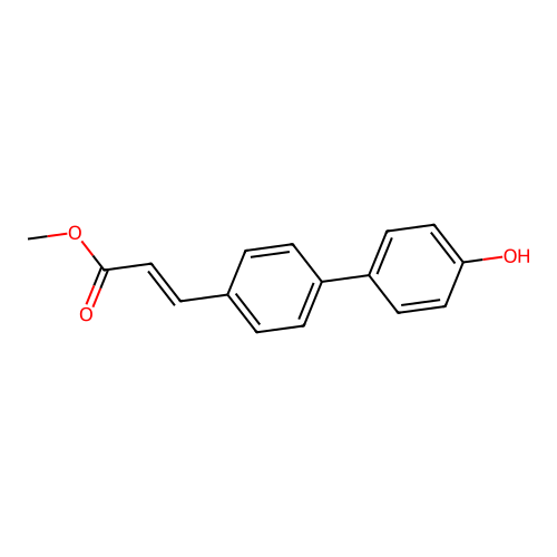 Methyl (E)-3-(4'-hydroxy-[1,1'-biphenyl]-4-yl)acrylate structure
