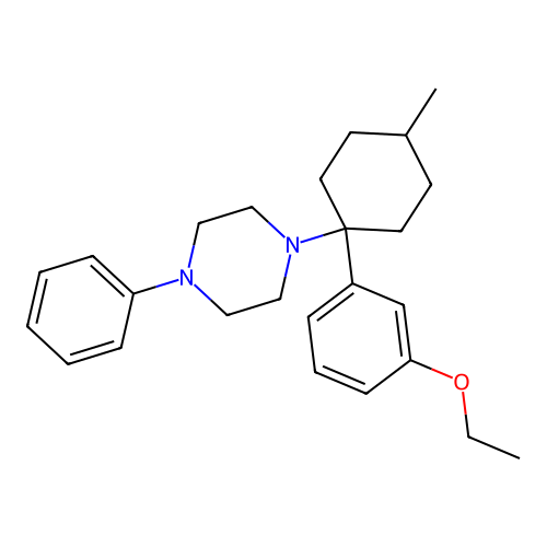 1-(cis-1-(3-Ethoxyphenyl)-4-methylcyclohexyl)-4-phenylpiperazine structure