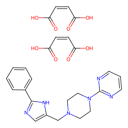 2-Phenyl-5-(4-((2-pyrimidinyl)-piperazin-1-yl)-methyl)-imidazole dimaleate structure