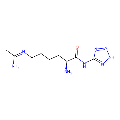 2-Amino-6-((1-iminoethyl)amino)-N-2H-tetrazol-5-ylhexanamide, (2S)- structure
