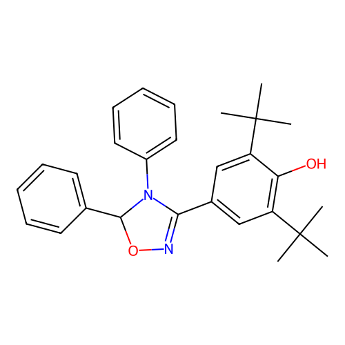 2,6-Di-tert-butyl-4-(4,5-diphenyl-4,5-dihydro-1,2,4-oxadiazol-3-yl)phenol structure
