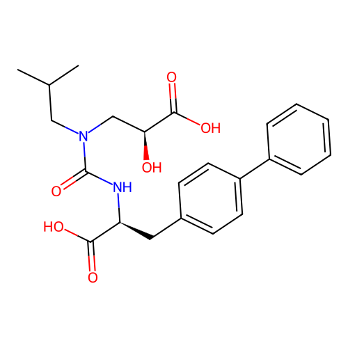 (alphaS)-alpha-[[[[(2S)-2-Carboxy-2-hydroxyethyl](2-methylpropyl)amino]carbonyl]amino][1,1'-biphenyl]-4-propanoic acid structure