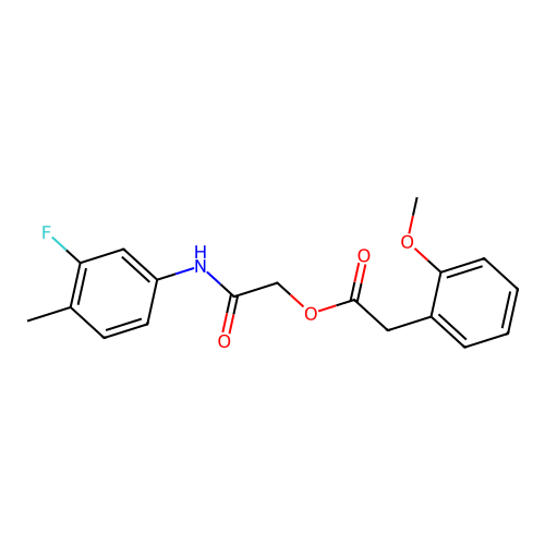 [2-(3-Fluoro-4-methylanilino)-2-oxoethyl] 2-(2-methoxyphenyl)acetate structure