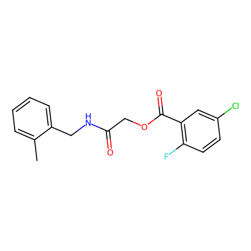 [2-[(2-Methylphenyl)methylamino]-2-oxoethyl] 5-chloro-2-fluorobenzoate structure