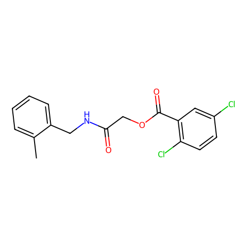[2-[(2-Methylphenyl)methylamino]-2-oxoethyl] 2,5-dichlorobenzoate structure