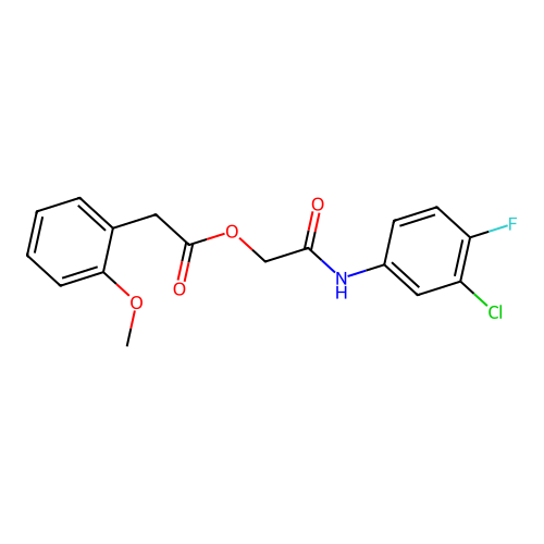 [2-(3-Chloro-4-fluoroanilino)-2-oxoethyl] 2-(2-methoxyphenyl)acetate structure