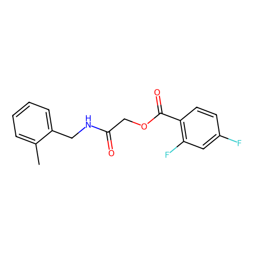 [2-[(2-Methylphenyl)methylamino]-2-oxoethyl] 2,4-difluorobenzoate structure