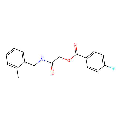 [2-[(2-Methylphenyl)methylamino]-2-oxoethyl] 4-fluorobenzoate structure