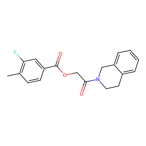 2-(3,4-dihydroisoquinolin-2(1H)-yl)-2-oxoethyl 3-fluoro-4-methylbenzoate structure