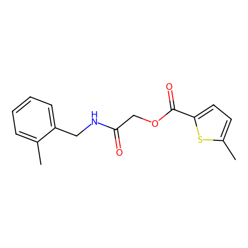 [2-[(2-Methylphenyl)methylamino]-2-oxoethyl] 5-methylthiophene-2-carboxylate structure