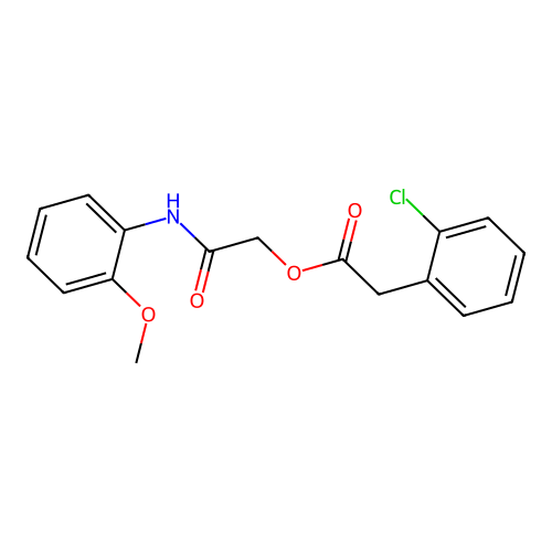 2-[(2-Methoxyphenyl)amino]-2-oxoethyl (2-chlorophenyl)acetate structure