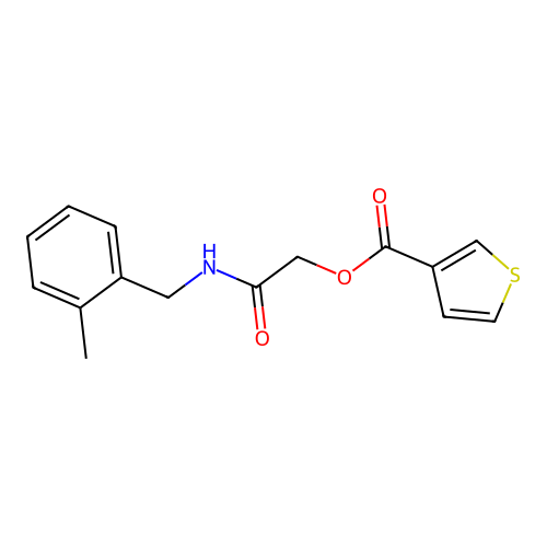 [2-[(2-Methylphenyl)methylamino]-2-oxoethyl] thiophene-3-carboxylate structure