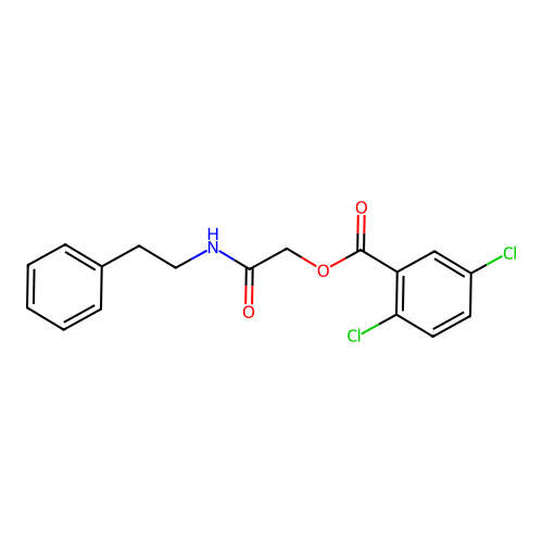 [(2-Phenylethyl)carbamoyl]methyl 2,5-dichlorobenzoate structure