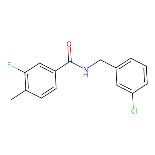 N-[(3-chlorophenyl)methyl]-3-fluoro-4-methylbenzamide structure