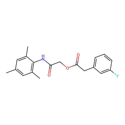 [2-Oxo-2-(2,4,6-trimethylanilino)ethyl] 2-(3-fluorophenyl)acetate structure