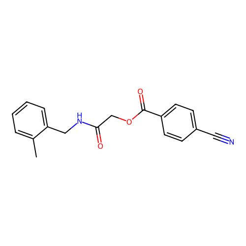 [2-[(2-Methylphenyl)methylamino]-2-oxoethyl] 4-cyanobenzoate structure