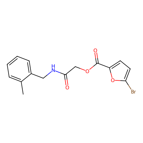 [2-[(2-Methylphenyl)methylamino]-2-oxoethyl] 5-bromofuran-2-carboxylate structure