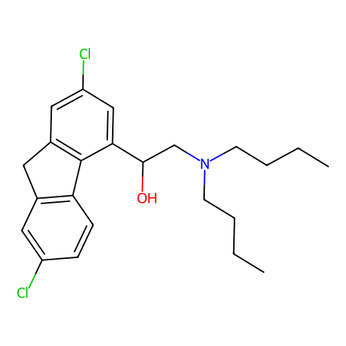 2,7-Dichloro-alpha-((dibutylamino)methyl)-9H-fluorene-4-methanol structure