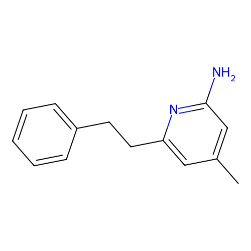 2-Amino-4-methyl-6-(2-phenylethyl)pyridine structure
