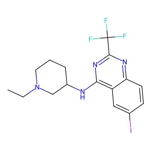 4-Quinazolinamine, N-(1-ethyl-3-piperidinyl)-6-iodo-2-(trifluoromethyl)- structure