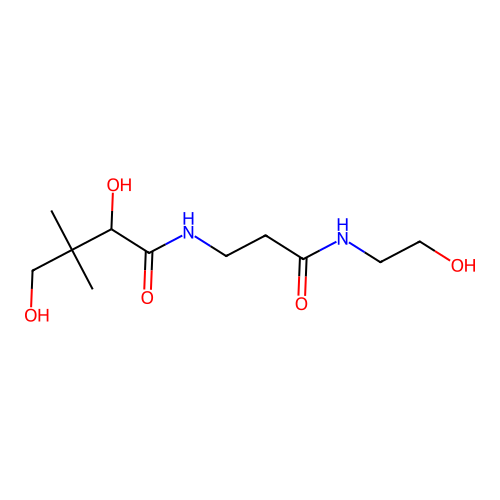 2,4-dihydroxy-N-[3-(2-hydroxyethylamino)-3-oxopropyl]-3,3-dimethylbutanamide structure
