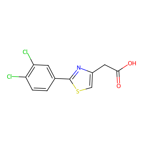 2-[2-(3,4-Dichlorophenyl)-1,3-thiazol-4-yl]acetic acid structure