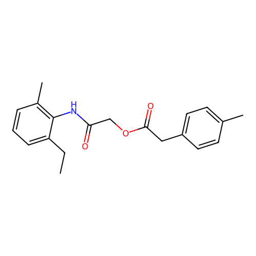 2-[(2-Ethyl-6-methylphenyl)amino]-2-oxoethyl (4-methylphenyl)acetate structure