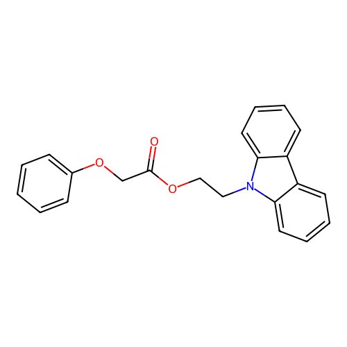 2-(9H-carbazol-9-yl)ethyl 2-phenoxyacetate structure
