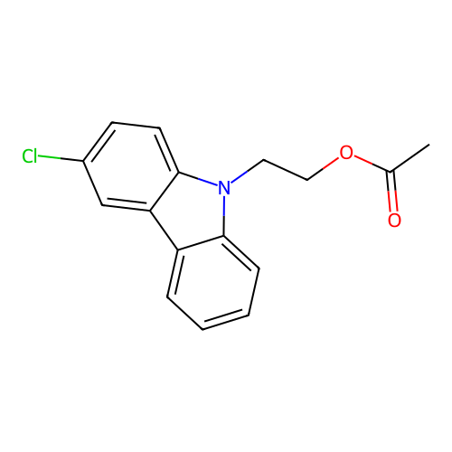 2-(3-chloro-9H-carbazol-9-yl)ethyl acetate structure