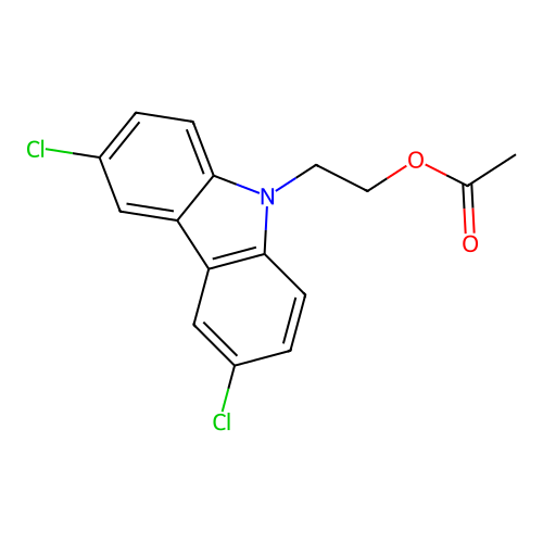 2-(3,6-dichloro-9H-carbazol-9-yl)ethyl acetate structure