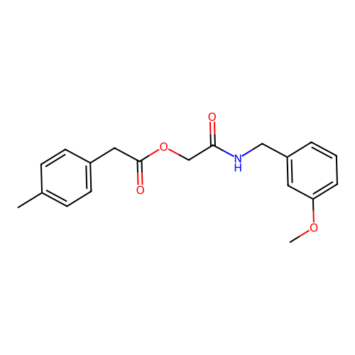 2-[(3-Methoxybenzyl)amino]-2-oxoethyl (4-methylphenyl)acetate structure
