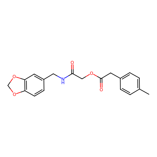 2-[(1,3-Benzodioxol-5-ylmethyl)amino]-2-oxoethyl (4-methylphenyl)acetate structure