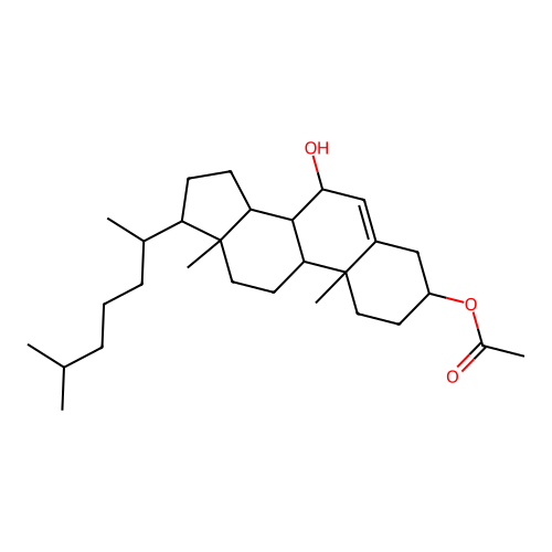 7beta-Hydroxy cholesterol 3beta-acetate structure