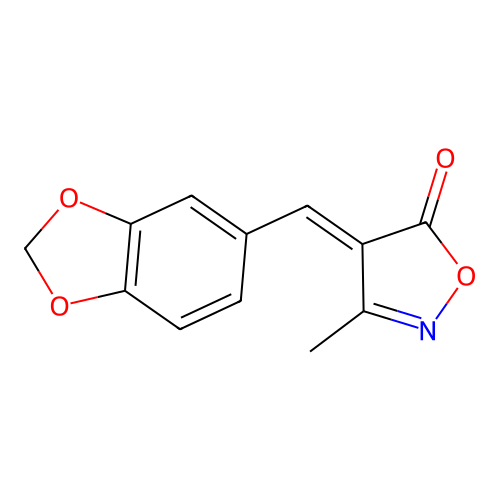 4-(1,3-Benzodioxol-5-ylmethylidene)-3-methyl-1,2-oxazol-5-one structure