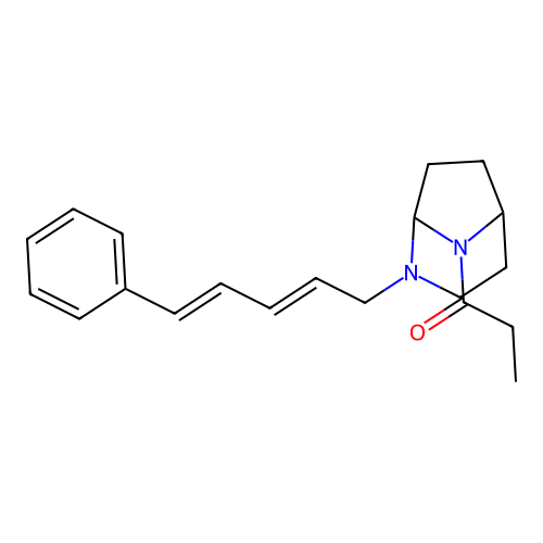 3,8-Diazabicyclo(3.2.1)octane, 3-(5-phenyl-2,4-pentadienyl)-8-propionyl- structure