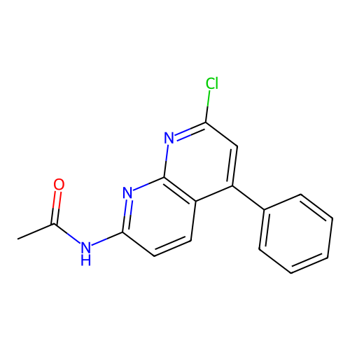 N-(7-chloro-5-phenyl-1,8-naphthyridin-2-yl)acetamide structure