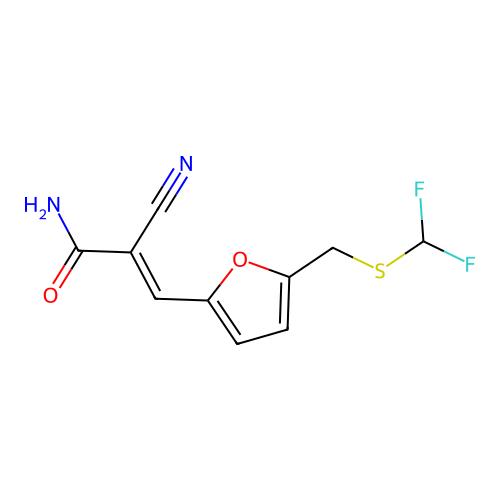 2-Cyano-3-(5-{[(difluoromethyl)sulfanyl]methyl}furan-2-yl)prop-2-enamide structure