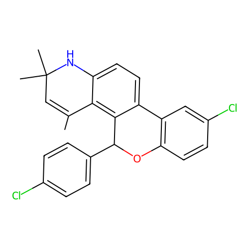 9-Chloro-5-(4-chloro-phenyl)-2,2,4-trimethyl-2,5-dihydro-1H-6-oxa-1-aza-chrysene structure