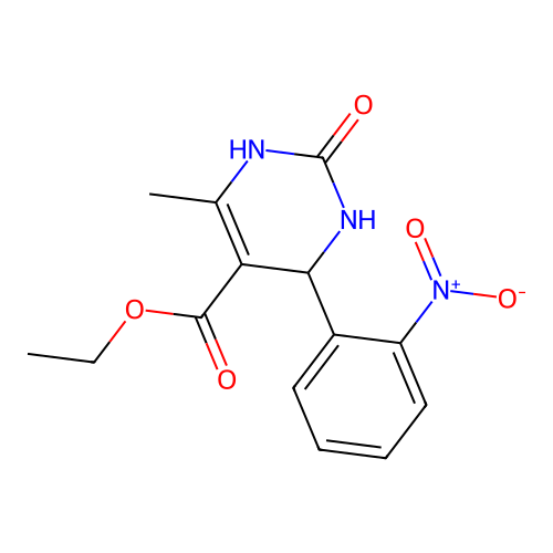 Ethyl 2-hydroxy-4-methyl-6-(2-nitrophenyl)-1,6-dihydro-5-pyrimidinecarboxylate structure