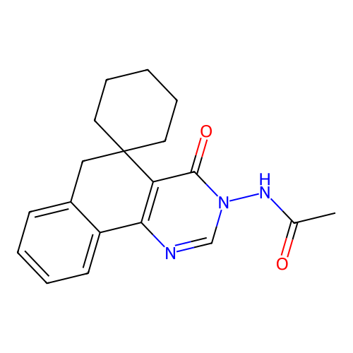 N-(4-oxo-4,6-dihydro-3H-spiro[benzo[h]quinazoline-5,1'-cyclohexan]-3-yl)acetamide structure