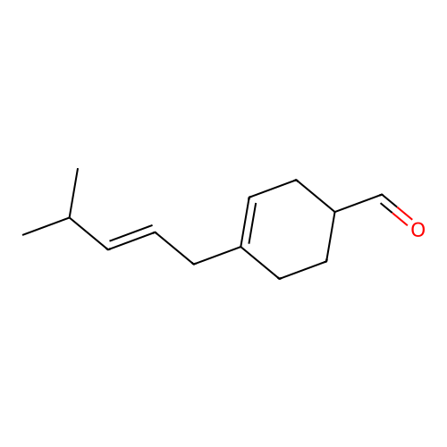 4-[(2E)-4-methyl-2-pentenyl]-3-cyclohexene-1-carbaldehyde structure