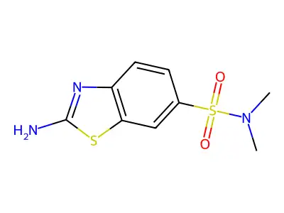 2-amino-N,N-dimethyl-1,3-benzothiazole-6-sulfonamide structure