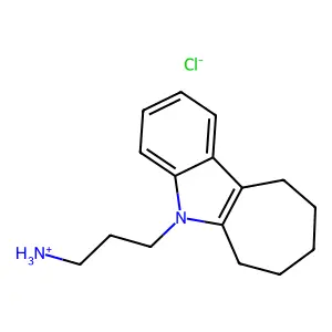 Cyclohept(b)indole, 5,6,7,8,9,10-hexahydro-5-(3-aminopropyl)-, monohydrochloride structure