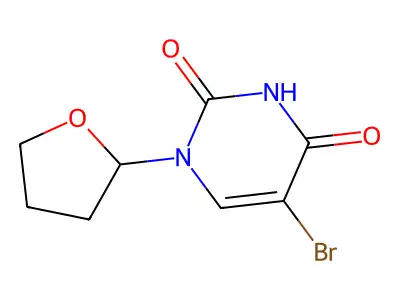 5-bromo-1-(oxolan-2-yl)pyrimidine-2,4-dione structure