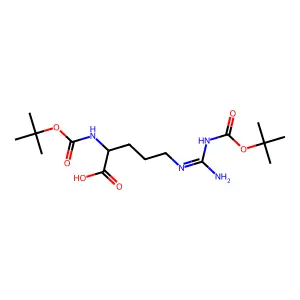 5-[[amino-[(2-methylpropan-2-yl)oxycarbonylamino]methylidene]amino]-2-[(2-methylpropan-2-yl)oxycarbonylamino]pentanoic acid structure