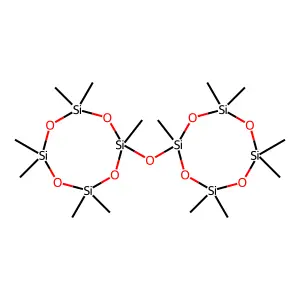 Bis(heptamethylcyclotetrasiloxy)siloxane structure