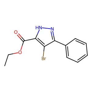 Ethyl 4-bromo-3-phenyl-1H-pyrazole-5-carboxylate structure