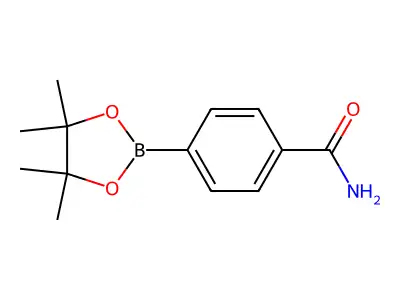 4-(四甲基-1,3,2-二氧硼杂环戊烷-2-基)苯甲酰胺 structure