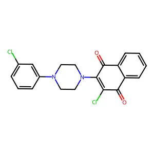 2-Chloro-3-[4-(3-chlorophenyl)piperazino]naphthoquinone structure